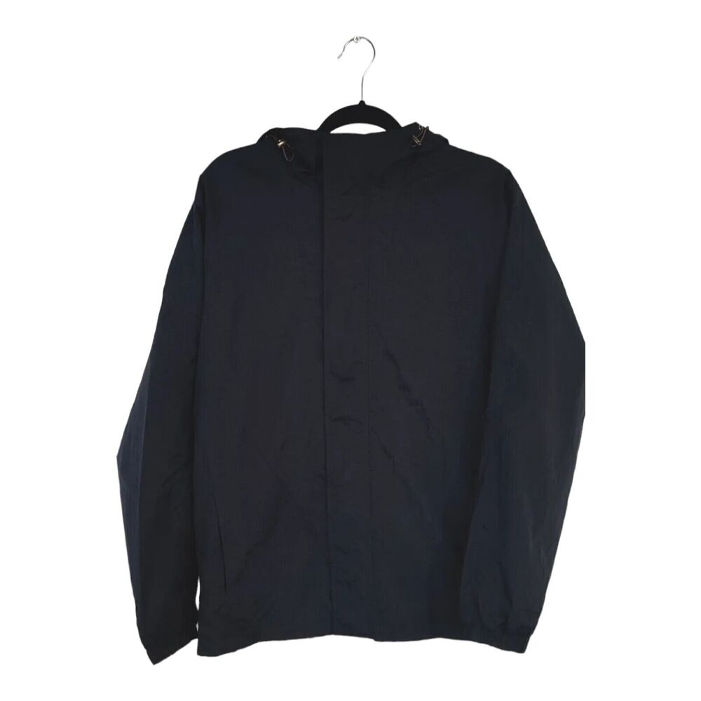 Lucky Brand Grey Label Women's Navy Blue Anorak Windbreaker Hooded Jacket Size S